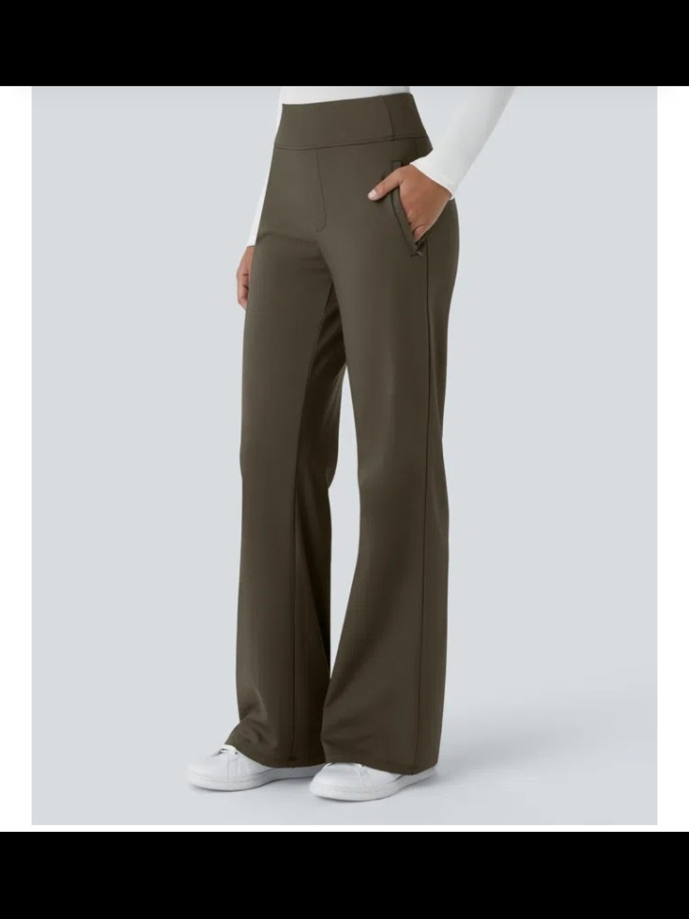 Halara Flex DayStrecth MidRise Women’s Forest Night Wide-Flare Tall Pants